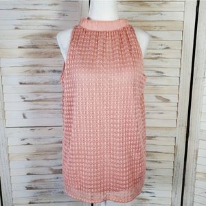 Eyelet lace halter top